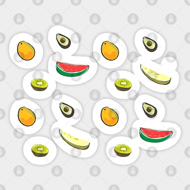 Funny fruits in suspension Sticker by Slownessi